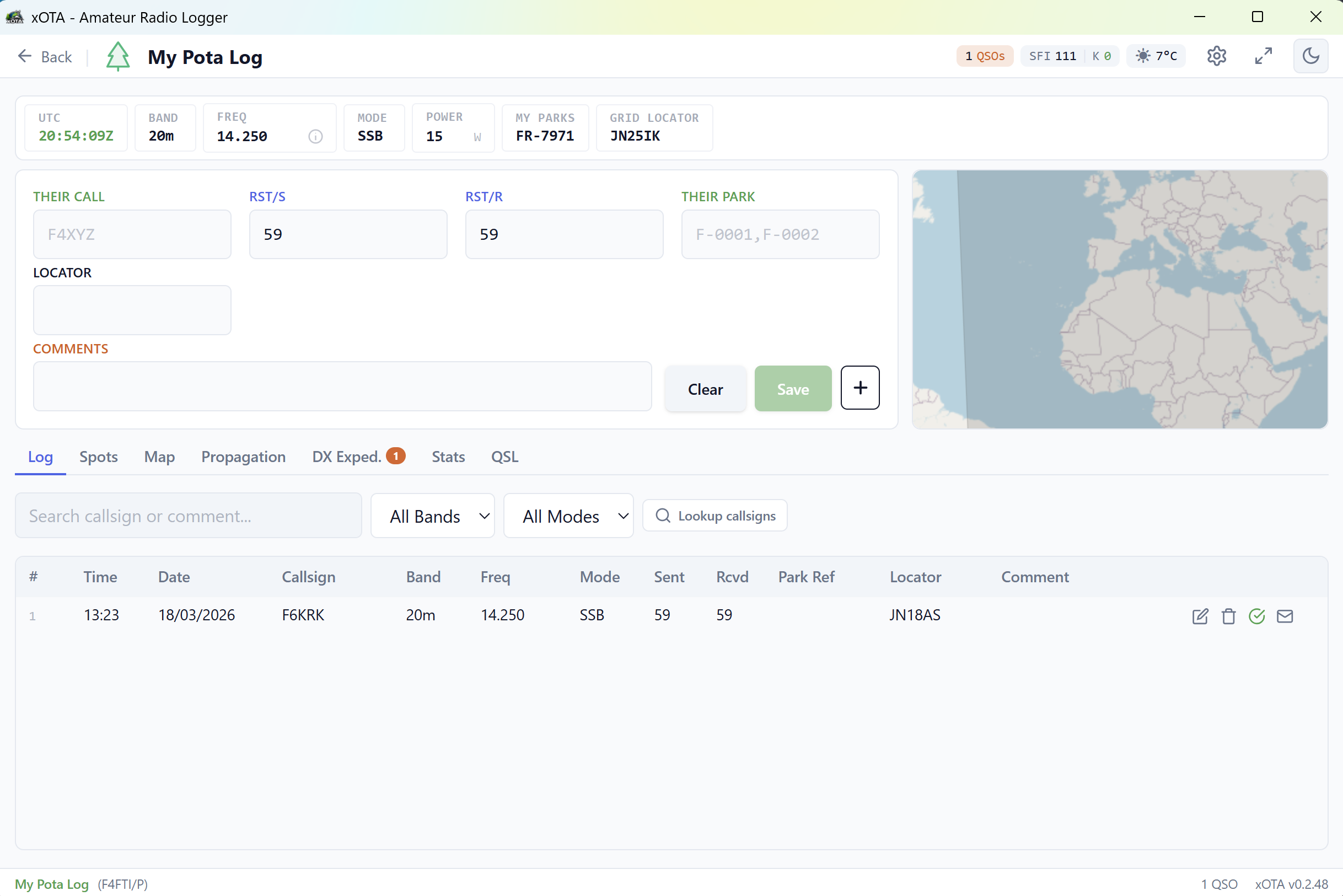 xOTA — Main interface in light mode